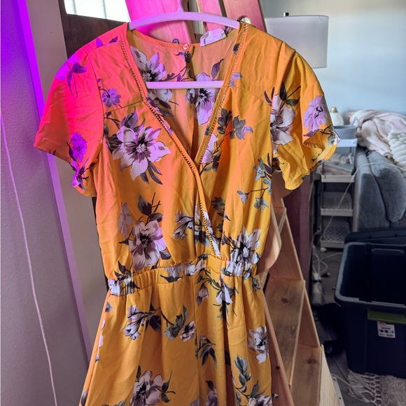 Sienna Sky Pants - YELLOW FLORAL JUMPSUIT